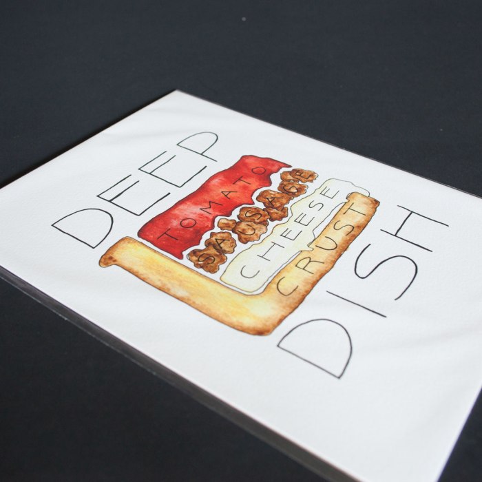 Chicago Deep Dish Pizza watercolor print by Alyson Thomas