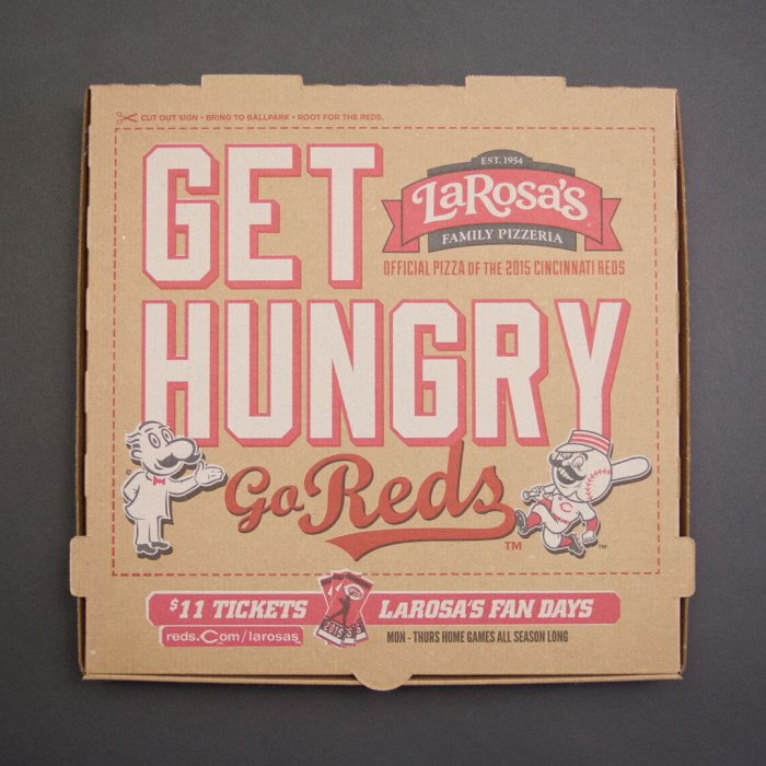 LaRosa's Pizza Cincinnati Reds Pizza Box
